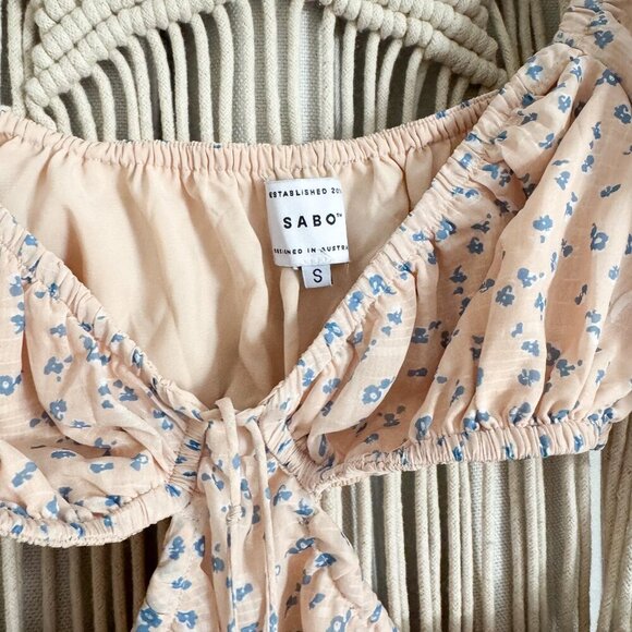 Sabo Skirt Mini Floral Cutout Dress Size Small EUC - Picture 5 of 6